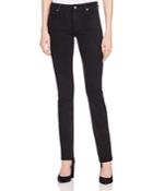 7 For All Mankind Kimmie Straight Leg Jeans In Slim Illusion Luxe Black