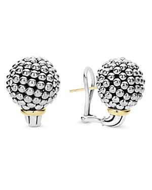 Lagos Sterling Silver Large Caviar Bead Stud Earrings With 18k Gold