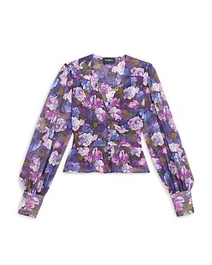 The Kooples Floral Print Peplum Blouse