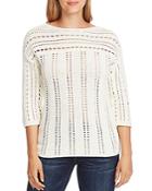 Vince Camuto Boat-neck Open-stitch Sweater