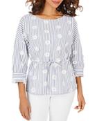 Foxcroft Marina Cotton Embroidered Top