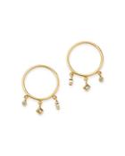 Zoe Chicco 14k Yellow Gold Diamond Charm Medium Circle Drop Earrings
