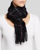 C By Bloomingdale's Windowpane Cashmere Scarf