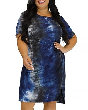 Maree Pour Toi Plus Tie Dye Knit Tee Dress