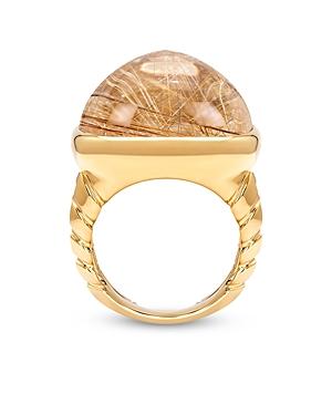 Marina B 18k Yellow Gold Trisolina Rutilated Quartz Tigella Statement Ring