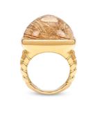 Marina B 18k Yellow Gold Trisolina Rutilated Quartz Tigella Statement Ring