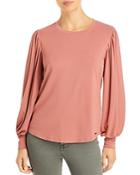 T Tahari Long Blouson Sleeve Crewneck Top