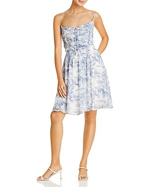 Lucy Paris Cotton Toile Print Mini Dress