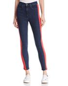 Rag & Bone/jean Mazie Side-stripe Skinny Jeans In Igloo/red
