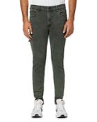 Hudson Zack Skinny Fit Moto Jeans In Stained Army