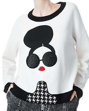 Alice And Olivia Gleeson Applique Sweater