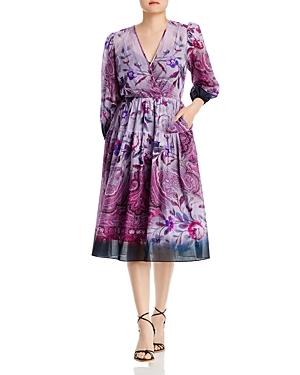 Kobi Halperin Chloe Floral Paisley Print Midi Dress