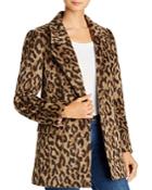 Rebecca Taylor Leopard Print Faux Fur Coat