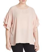 Vince Camuto Plus Tiered Ruffle-sleeve Top