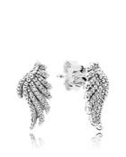 Pandora Earrings - Sterling Silver & Cubic Zirconia Majestic Feathers