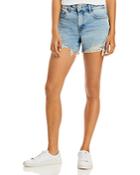 Frame Le Grand Garcon Raw Frayed Cutoff Denim Shorts In Bathe