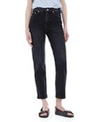 The Kooples Paisley Cropped Straight Leg Jeans In Black