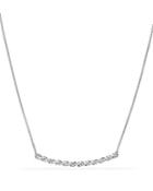 David Yurman Paveflex Station Necklace With Diamonds In 18k White Gold