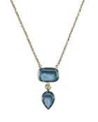 Bloomingdale's London Blue Topaz & Diamond Pendant Necklace In 14k Yellow Gold, 17 - 100% Exclusive