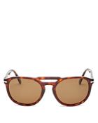 Persol Men's Polarized Brow Bar Round Sunglasses, 52mm