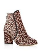 Charlotte Olympia Women's Leopard Print Velvet Block-heel Booties