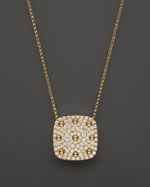 Roberto Coin 18k Yellow Gold Pois Moi Square Pendant Necklace With Diamonds, 16
