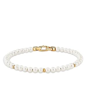 David Yurman 14k Yellow Gold Cultured Freshwater Pearl Spiritual Beads Bracelet