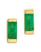 Moon & Meadow 14k Yellow Gold Emerald Baguette Stud Earrings