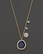 Meira T 14k Yellow Gold Blue Sapphire Necklace With Diamonds, .25 Ct. T.w.