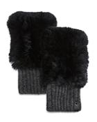 Mackage Racer Knit Rex Rabbit Fur & Cashmere Fingerless Gloves