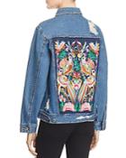 Sunset & Spring Embroidered Back Denim Jacket - 100% Exclusive