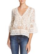 Lucy Paris Sheer Embroidered Top - 100% Bloomingdale's Exclusive