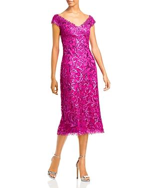 Tadashi Shoji Sequined Midi Cocktail Dress