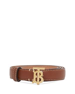Burberry Monogram Motif Topstitched Leather Belt