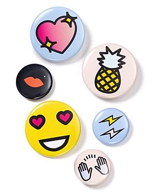 Bing Bang Nyc Classic Emoji Pins, Set Of 6