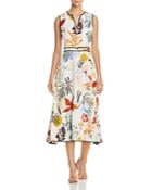 Lafayette 148 New York Janelle Sleeveless Floral-print Midi Dress