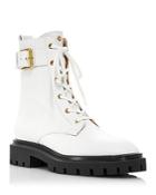Stuart Weitzman Women's Ultra Lug Sole Buckle Combat Boots