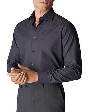 Eton Cotton Geo Brocade Convertible Cuff Contemporary Fit Dress Shirt