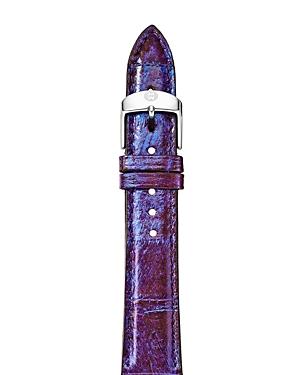 Michele Purple Snakeskin Watch Strap, 16mm