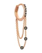 Kismet By Milka 14k Rose Gold Champagne Diamond Double-chain Hoop Earring