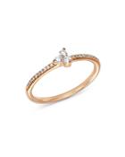 Bloomingdale's Diamond Trio & Pave Ring In 14k Rose Gold, 0.15 Ct. T.w. - 100% Exclusive