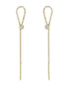 Zoe Chicco 14k Yellow Gold Bezel Diamonds Threader Earrings