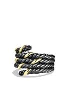 David Yurman Black & Gold Serpent Ring With Black Diamonds