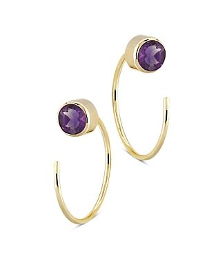 Bloomingdale's Amethyst Stud And Front Back Hoop Earrings In 14k Yellow Gold - 100% Exclusive