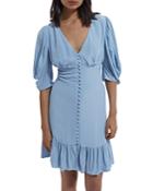 The Kooples Puff Sleeve Ruffled Dress