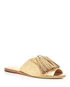 Loeffler Randall Kiki Metallic Tassel Slide Sandals
