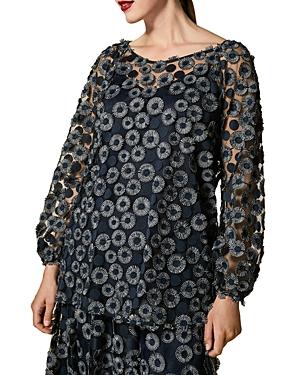 Marina Rinaldi Firenze Embroidered Tulle Tunic Top