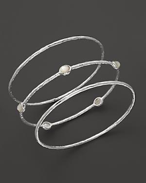 Ippolita Sterling Silver Bangle Trio With Mother-of-pearl