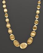Marco Bicego 18k Yellow Gold Engraved Lunaria Necklace, 16