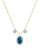 Meira T 14k White & Yellow Gold Opal & Diamond Drop Necklace, 18